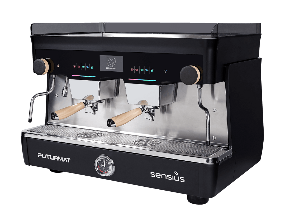 Futurmat Sensius Gold 2-Gruppige Zweikreiser Siebträgermaschine professional mit Display inklusive Garantie