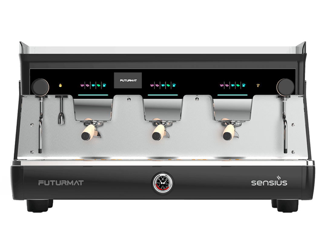Futurmat Sensius Gold 3-Gruppige Zweikreiser Siebträgermaschine professional mit Display inklusive Garantie