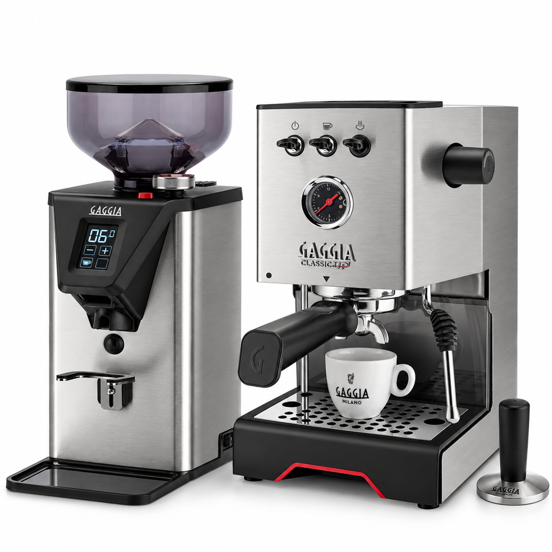 Gaggia Herbst-Bundel: Classic UP Einkreiser Siebträger mit MDF55 Espressomühle inklusive 3 Jahre Garantie