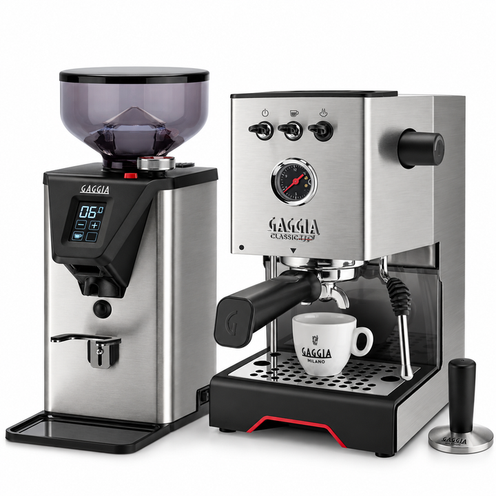Gaggia Herbst-Bundel: Classic UP Einkreiser Siebträger mit MDF55 Espressomühle inklusive 3 Jahre Garantie