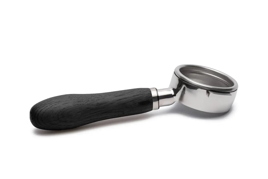 Brewspire Siebträger Bodenlos in 58mm aus Edelstahl mit Griff aus Echtholz